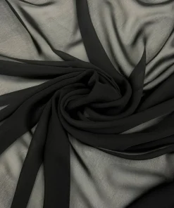 Black Matte Chiffon Fabric by the Yard, 58" Wide Lightweight Sheer Draping Fabric for Chuppah, Wedding Arch, Table Runner