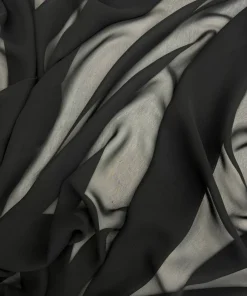 Black Matte Chiffon Fabric by the Yard, 58" Wide Lightweight Sheer Draping Fabric for Chuppah, Wedding Arch, Table Runner
