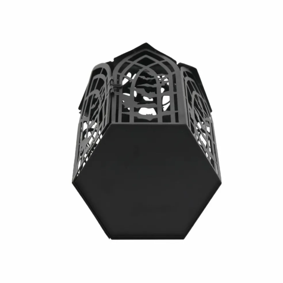 Black Metal Bats Pillar Candle Lantern by Ashland®