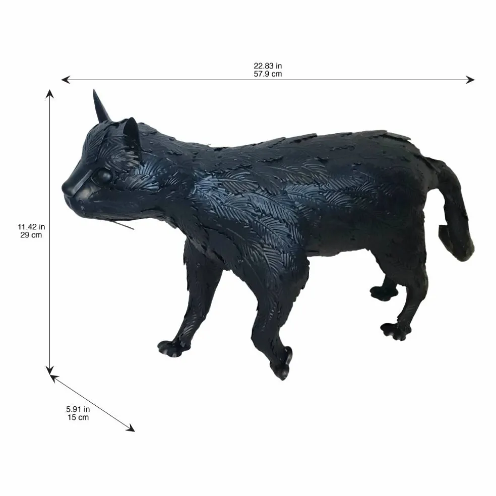 22.75" Black Metal Cat Tabletop Décor by Ashland®