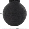13" Black Metal Handmade Wrapped Vase
