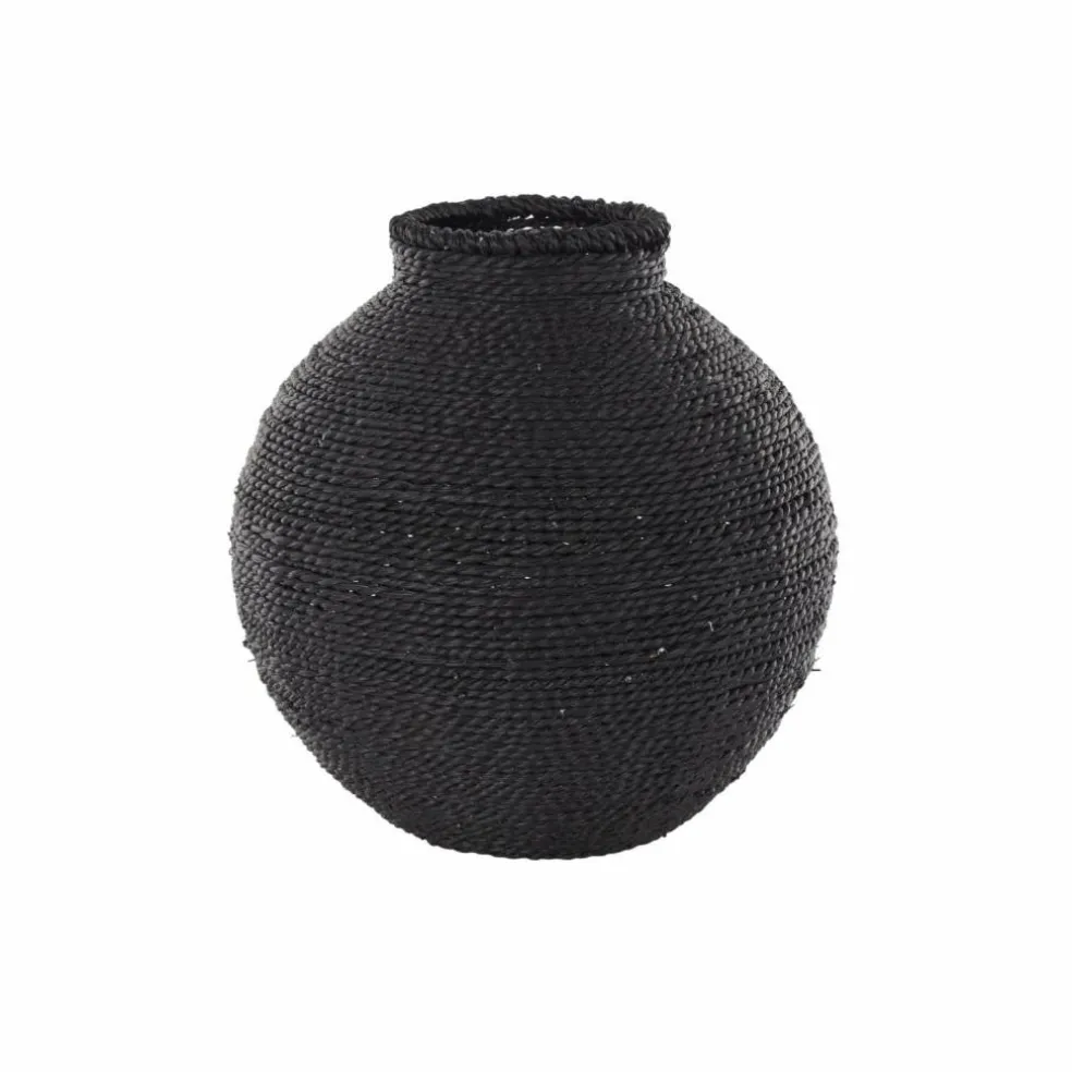 13" Black Metal Handmade Wrapped Vase