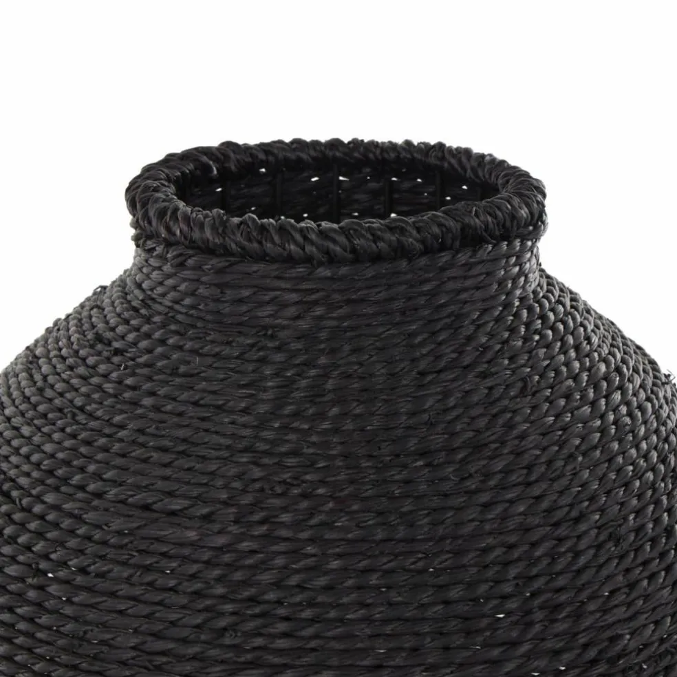 13" Black Metal Handmade Wrapped Vase
