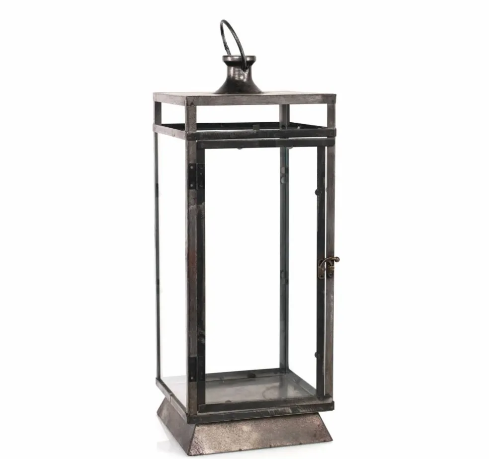 21.5" Black Metal Lantern