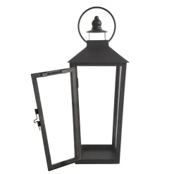 15.7" Black Metal Lantern by Ashland®
