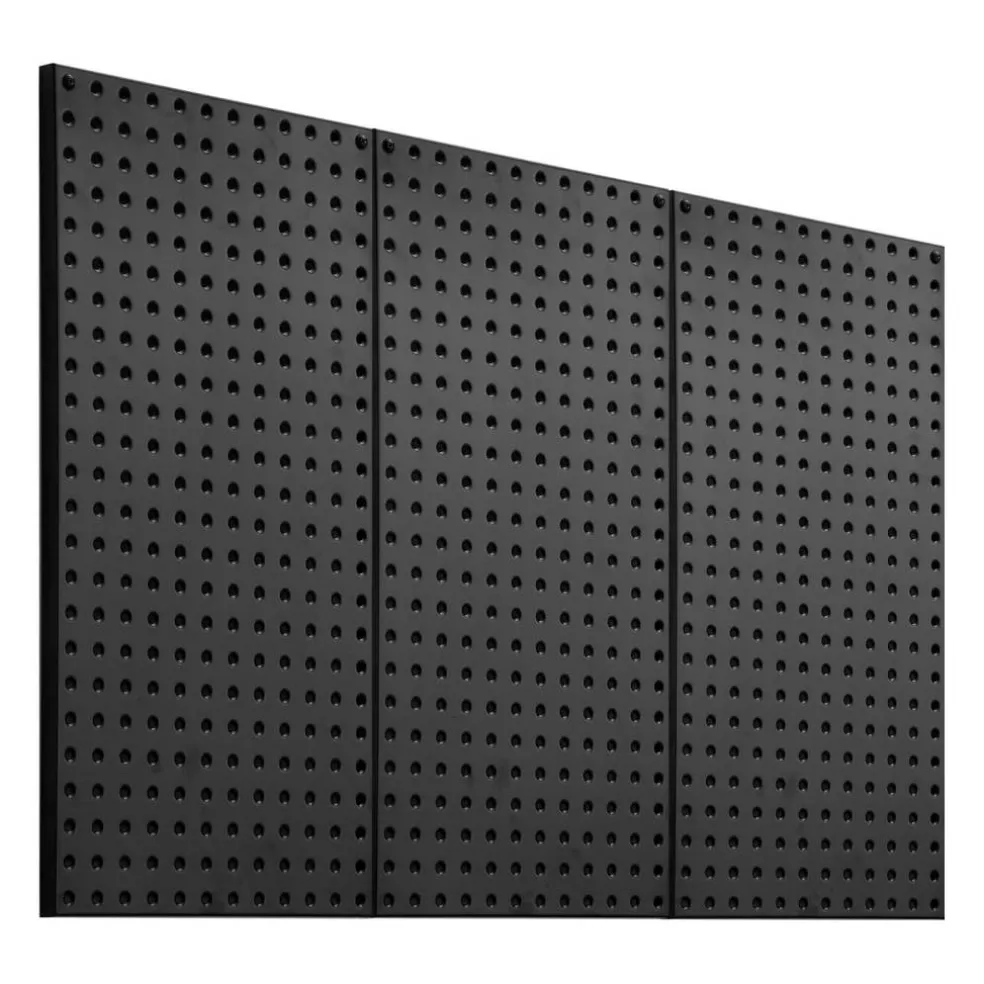 Black Metal Pegboard Panels with Volcanic Holes, 132 lbs Load