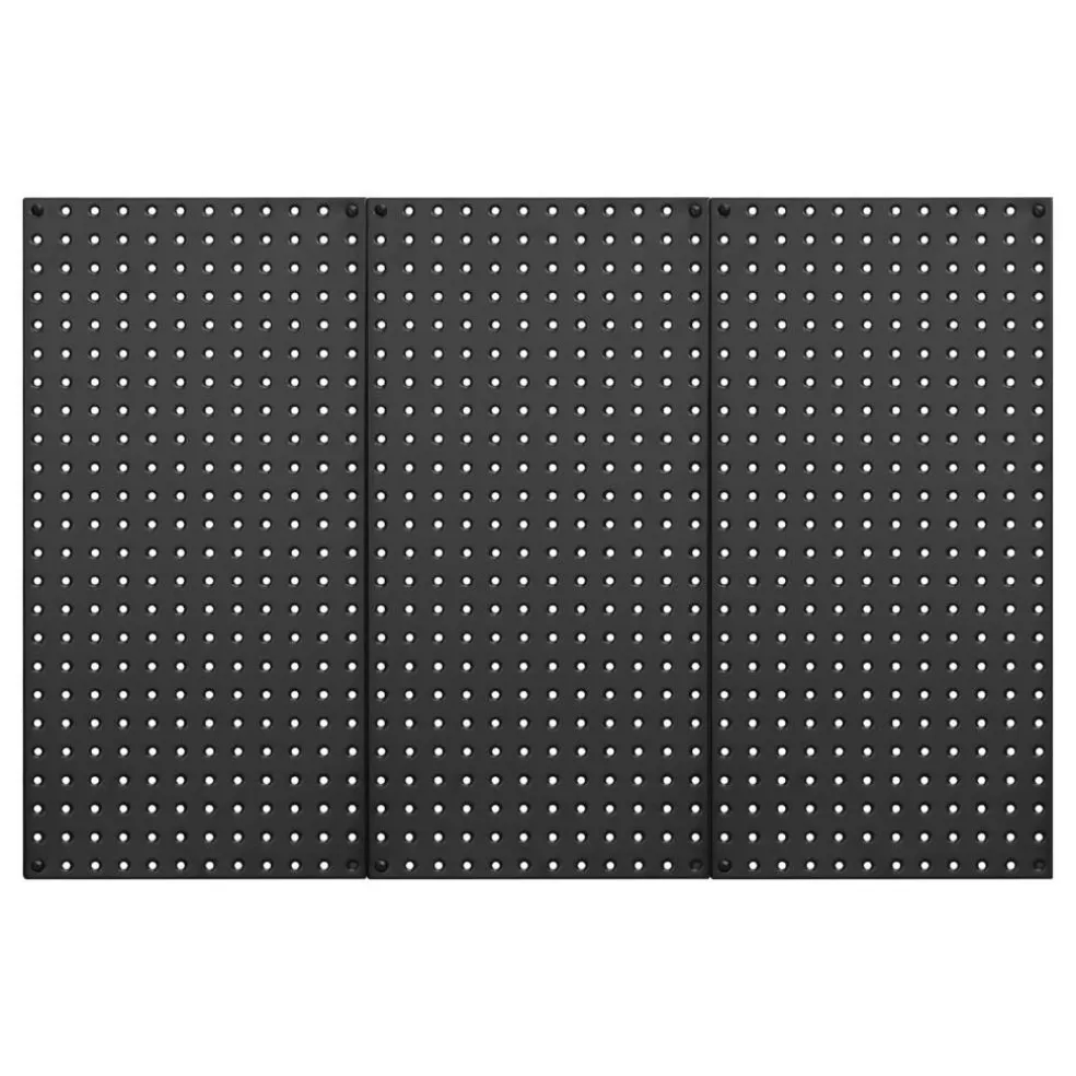 Black Metal Pegboard Panels with Volcanic Holes, 132 lbs Load