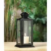 8" Black Metal Starlight Hanging Candle Lantern