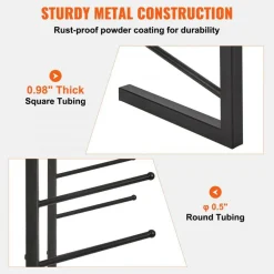 Black Metal 16-Tier Wall-Mounted Blueprint Storage Rack Heavy Duty