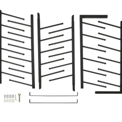 Black Metal 16-Tier Wall-Mounted Blueprint Storage Rack Heavy Duty