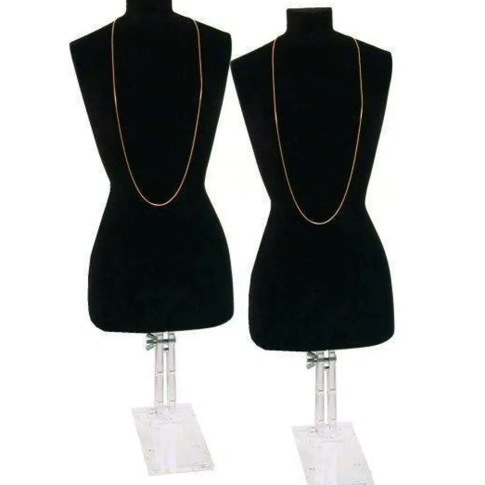 2 Black Necklace Bust Jewelry Body Window Case Displays