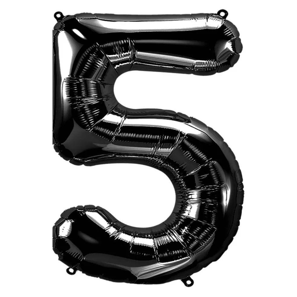 34" Black Number Foil Balloon