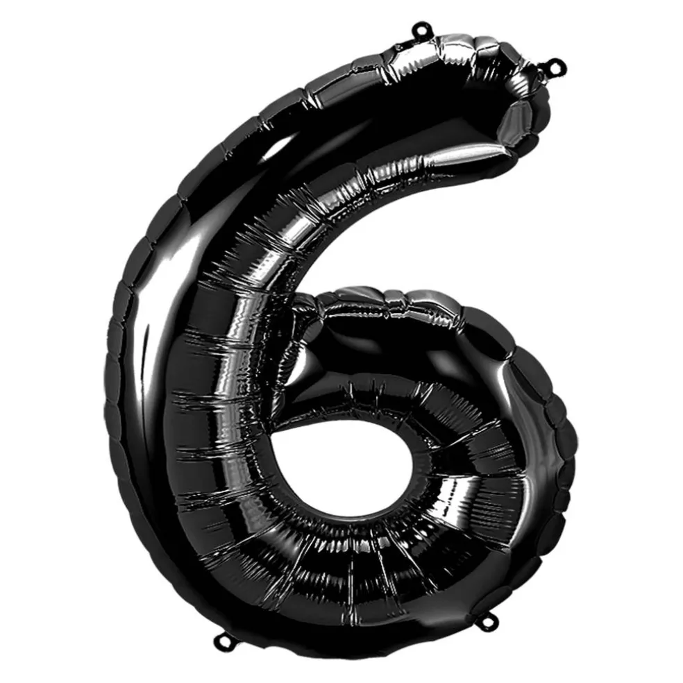 34" Black Number Foil Balloon