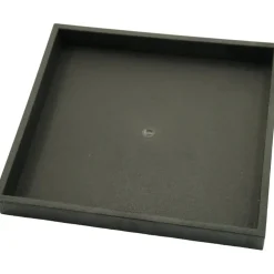 Black Open Square Stackable Jewelry Display Tray w/ Black 5-slot Plastic Tray