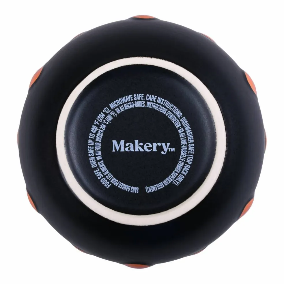 Black & Orange Ceramic Cauldron by Makery™