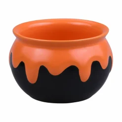 Black & Orange Ceramic Cauldron by Makery™