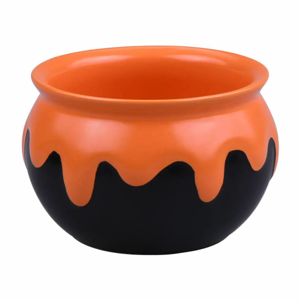 Black & Orange Ceramic Cauldron by Makery™