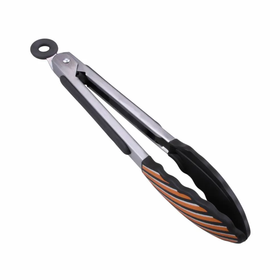 Black & Orange Stripes Mini Tongs by Makery™
