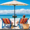 Black Patio Umbrella Table Tray with 3 Adapters for 1.26-1.5" Poles