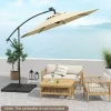 Black 4-Piece Patio Umbrella Base Set with Lockable Hooks