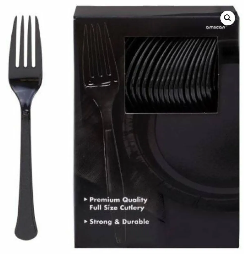 Black Plastic Forks – 50 Forks/Pack
