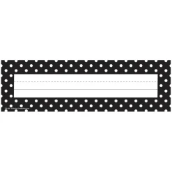 Black Polka Dots Flat Name Plates