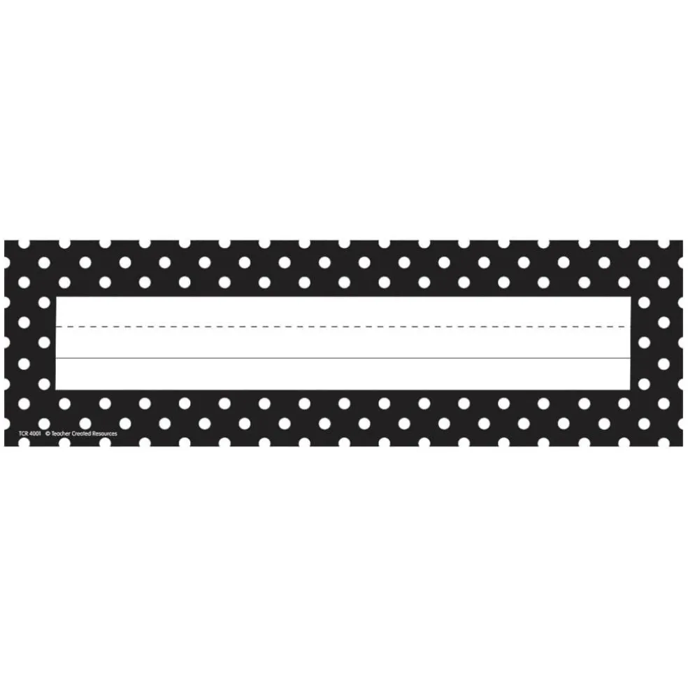 Black Polka Dots Flat Name Plates