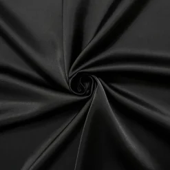Black Poly-Rayon Glossy Satin Woven Fabric By the Yard