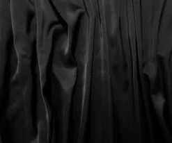 Black Poly-Rayon Glossy Satin Woven Fabric By the Yard