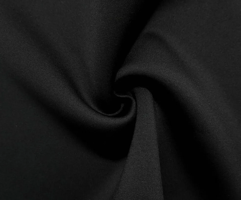 Black Poly Stretch Solid Neoprene Scuba Knit Fabric By the Yard