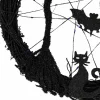 13" Black & Purple LED Halloween Twig Wreath with Bats