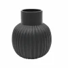 4.5" Black Ribbed Vase by Ashland®