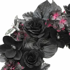 26" Black Rose, Skull Flower & Moth Wreath by Ashland®