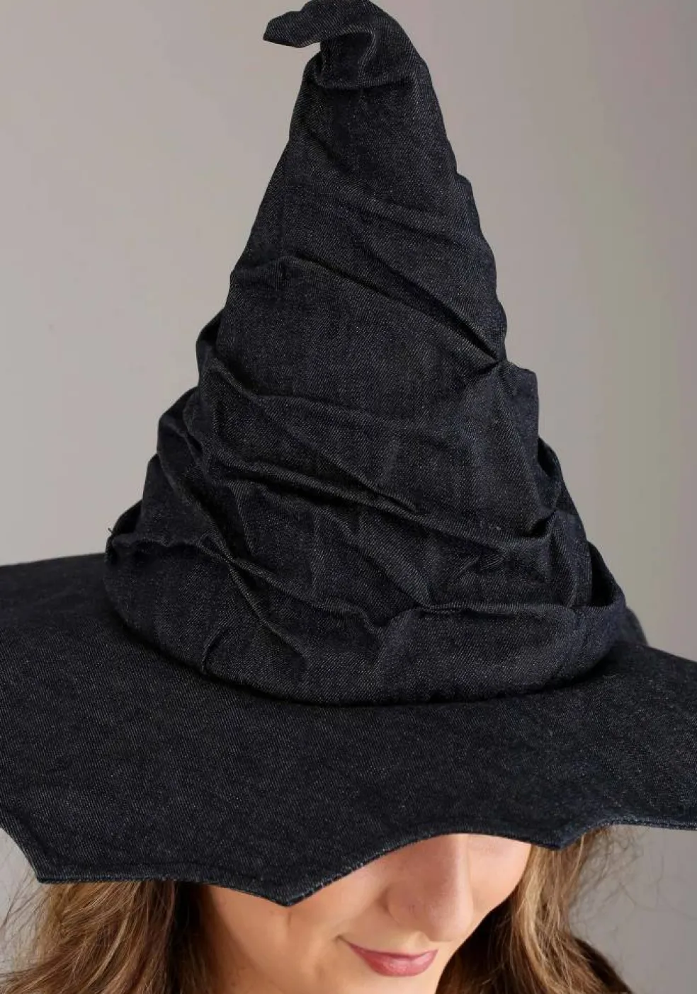 Black Scrunchie Witch Costume Hat