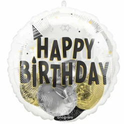 20" Black, Silver and Gold Birthday Party Insider Balloon