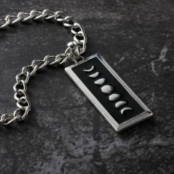Black & Silver Metal Moon Phases Pendant by Bead Landing™