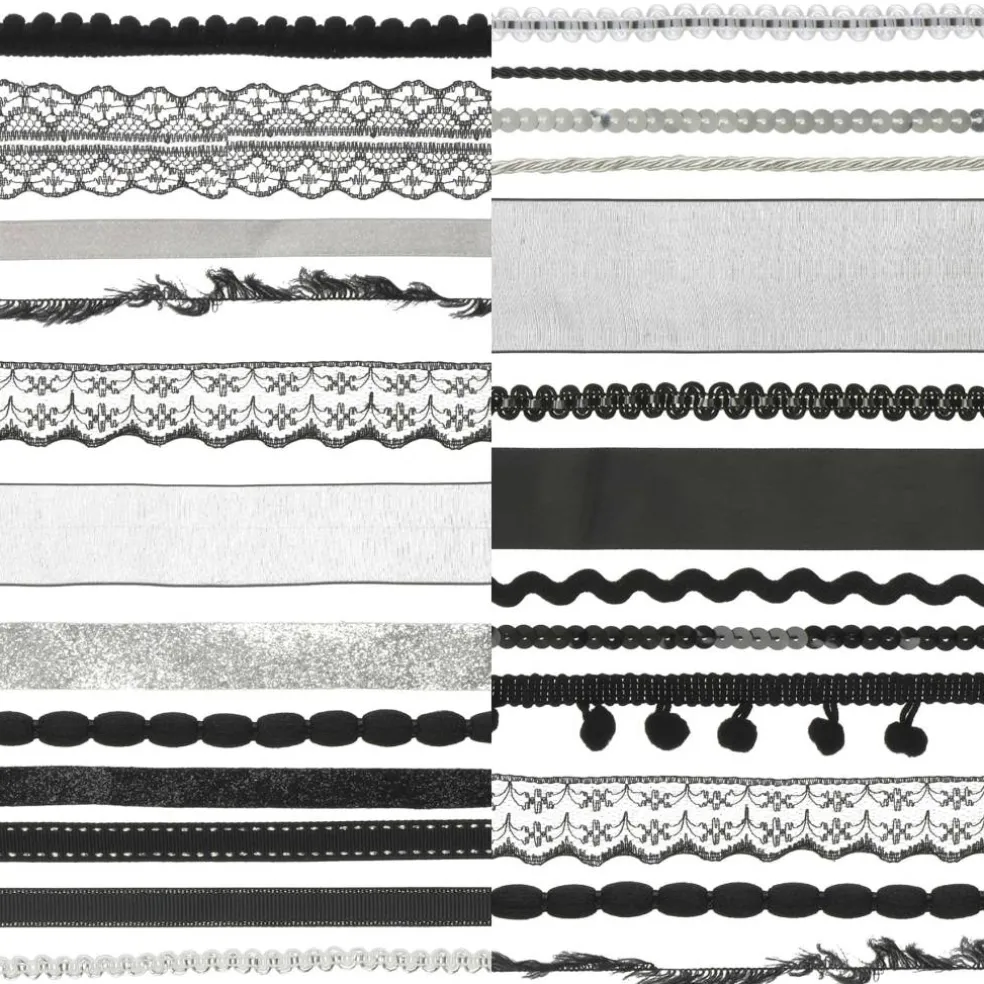 Black, Silver & White Halloween Trim Bundle, 25ct. by Celebrate It™
