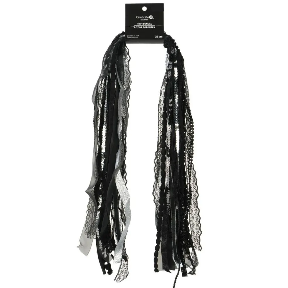 Black, Silver & White Halloween Trim Bundle, 25ct. by Celebrate It™