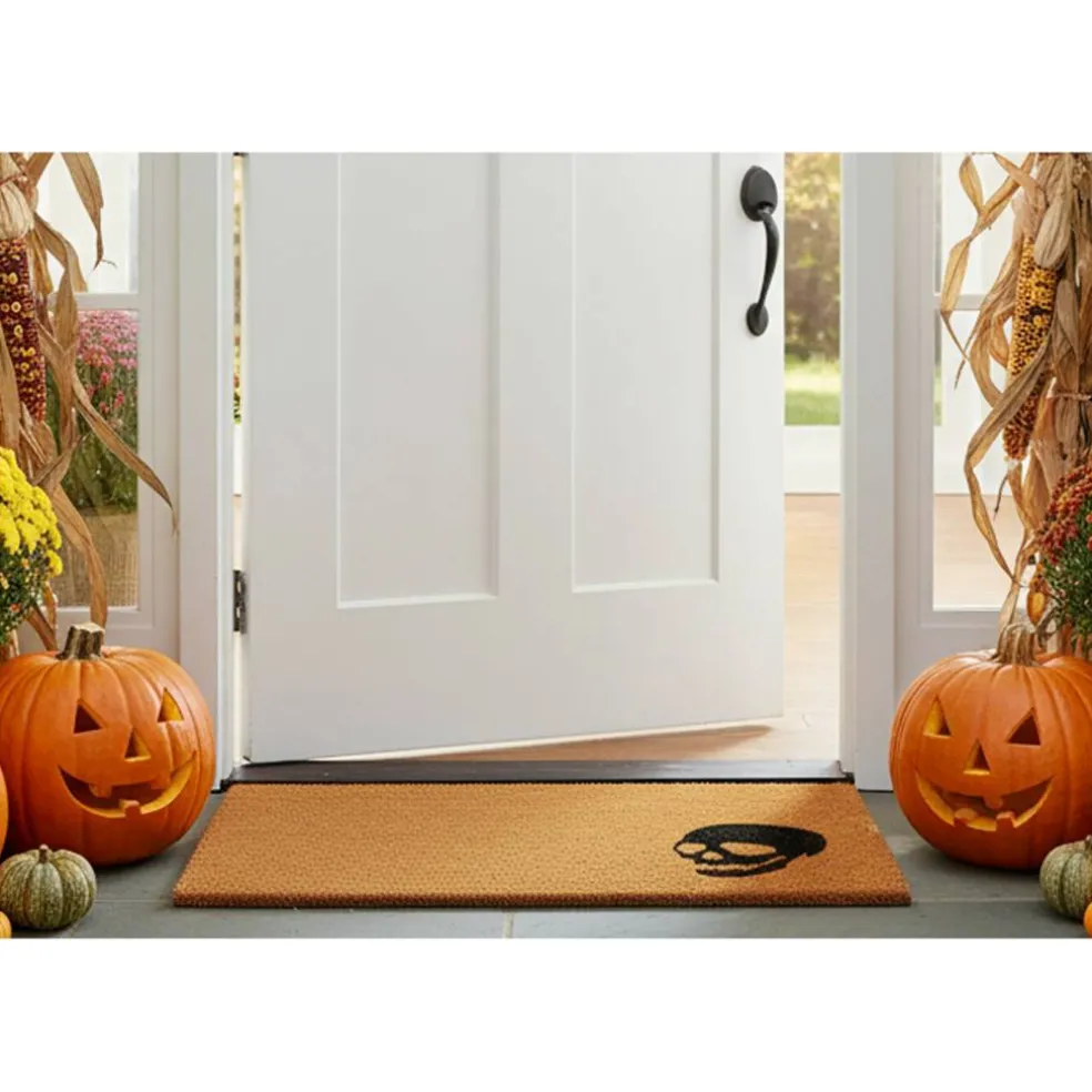 Black Skull Doormat
