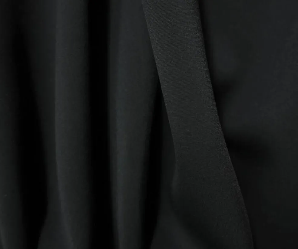Black Solid Stretch Neoprene Scuba Double Knit Fabric By the Yard