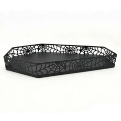 12" Black Spiderweb Coffin Tray by Ashland®