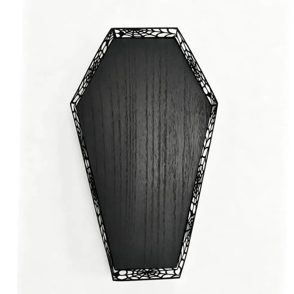 12" Black Spiderweb Coffin Tray by Ashland®