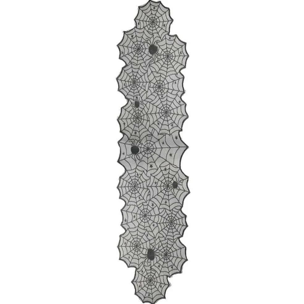 72" Black Spiderweb Lace Table Runner by Celebrate It™