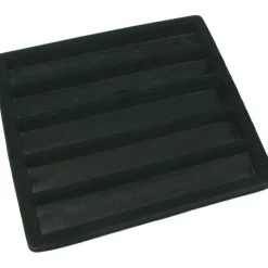 Black Sqaure Glass-top Case (Single Metal Latch) w/ Black 5-slot Plastic Tray