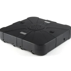 Black Square Offset Patio Umbrella Base Water and Sand Fillable Design