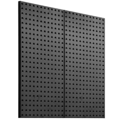 Black Steel Pegboard Panels with Volcanic Holes, 88 lbs Capacity