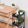 Black 3-Tier Slim Storage Kitchen Cart Set