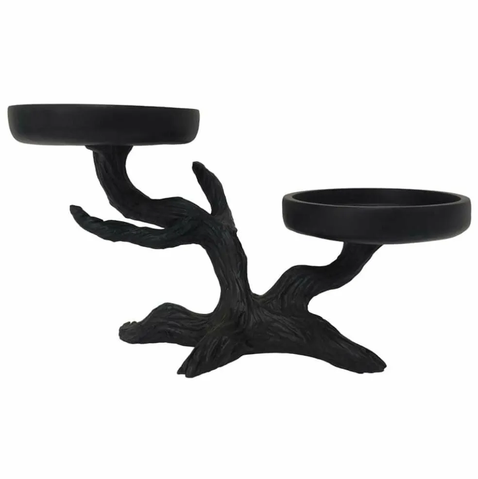 9" Black Tree Pillar Candle Holder by Ashland®