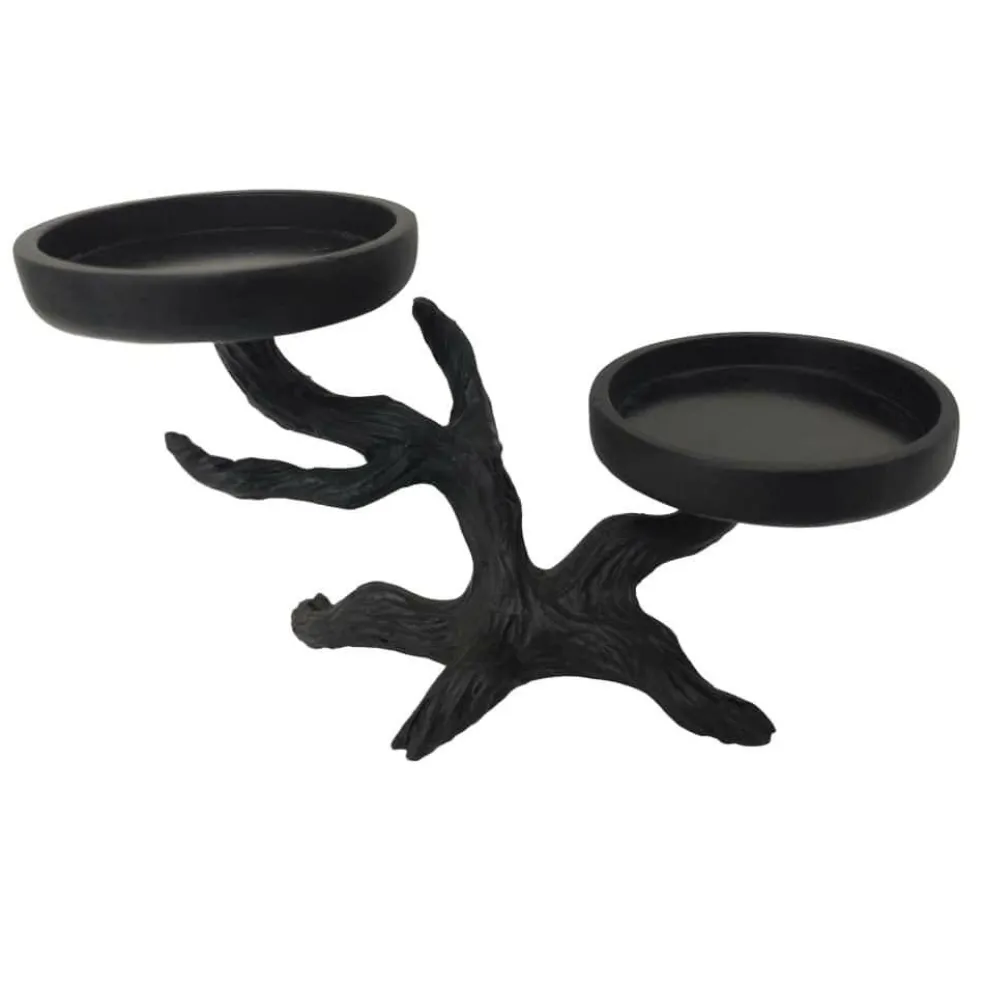 9" Black Tree Pillar Candle Holder by Ashland®