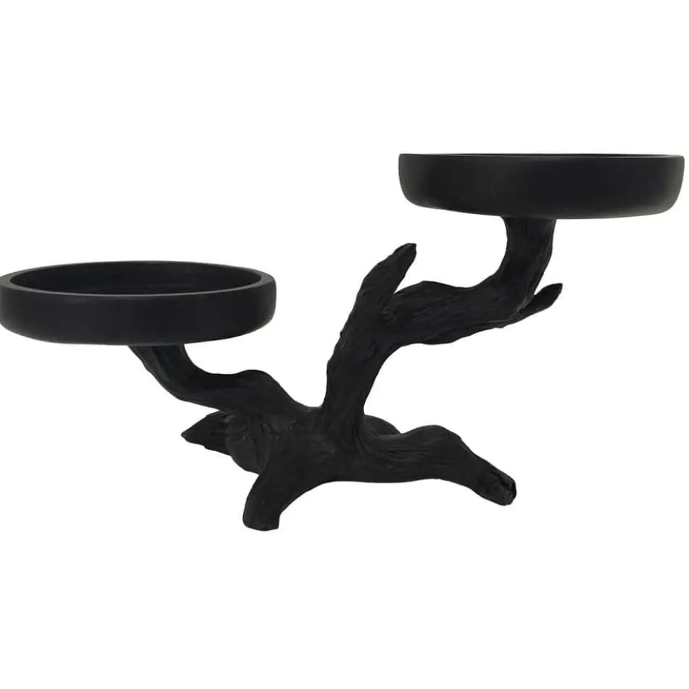 9" Black Tree Pillar Candle Holder by Ashland®